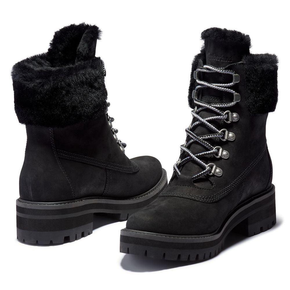 Bocanci 6-Inch Timberland Dama Negrii - Courmayeur Valley Waterproof - Romania - IQLFPZ823